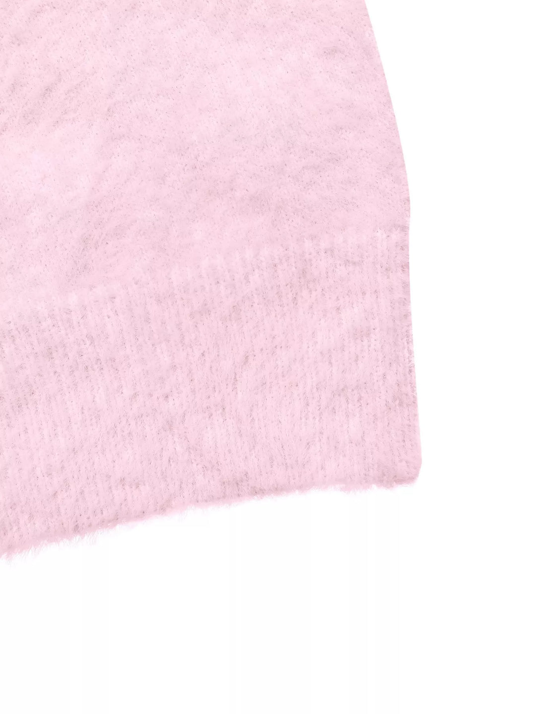 Fuzzy eyelash knit off-shoulder pullover sweater
