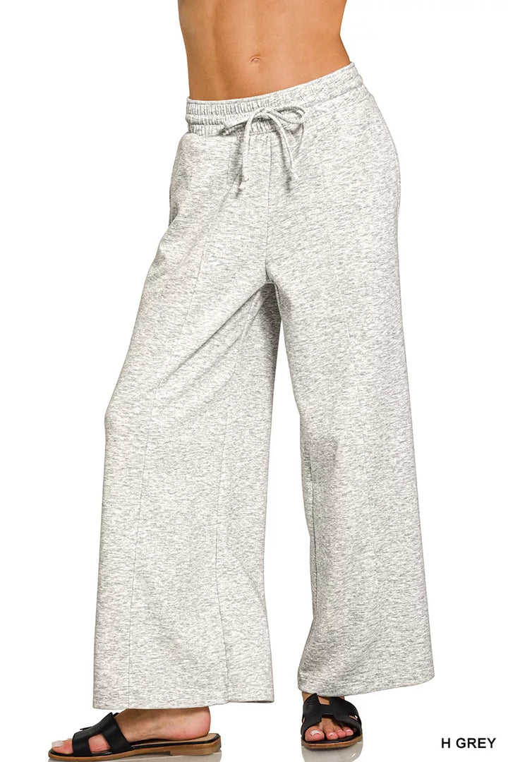 HGREY Scuba knit drawstring wide-leg pants with pockets
