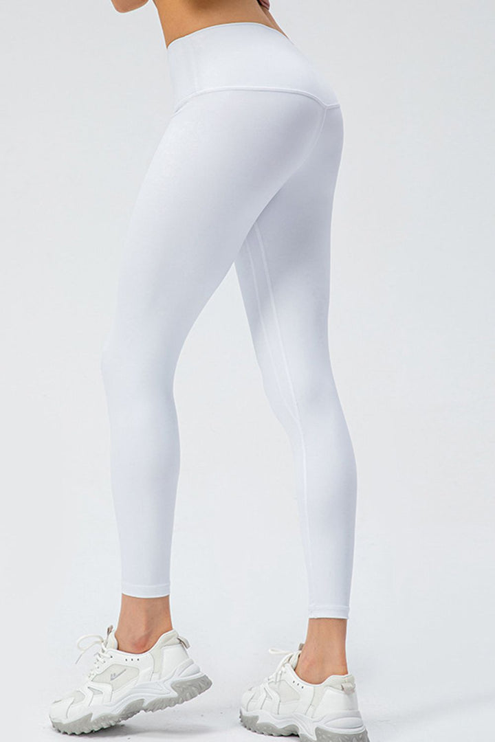 Wide waistband high-rise full-length active leggings