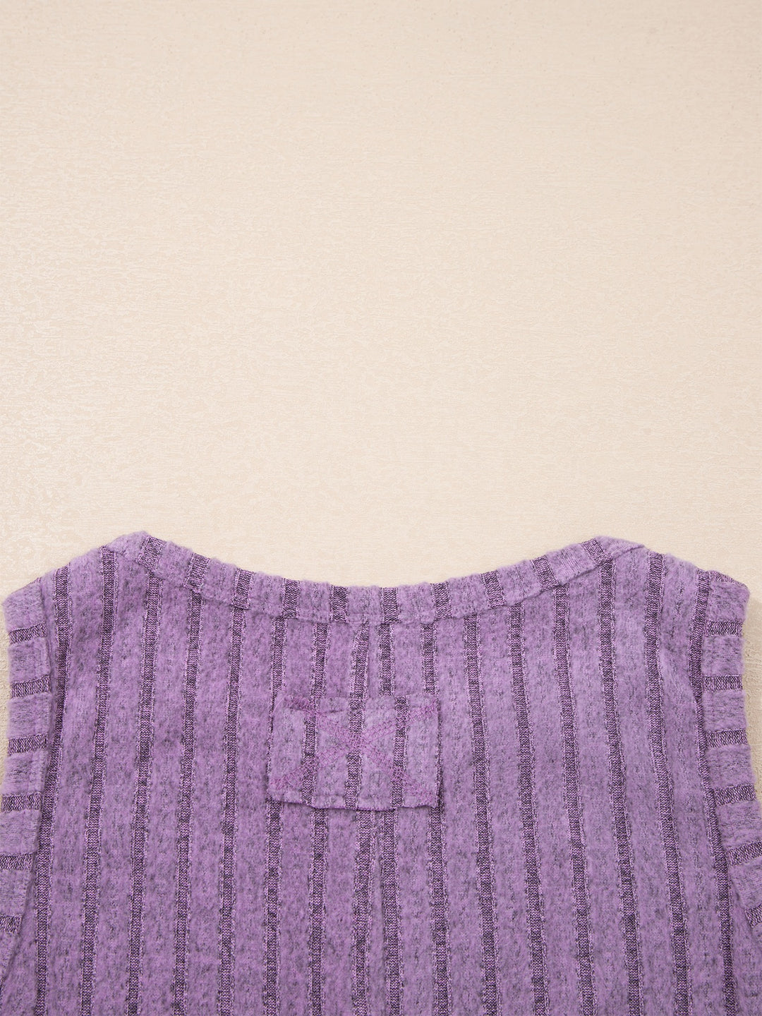 Ribbed high-neck mineral wash tank top