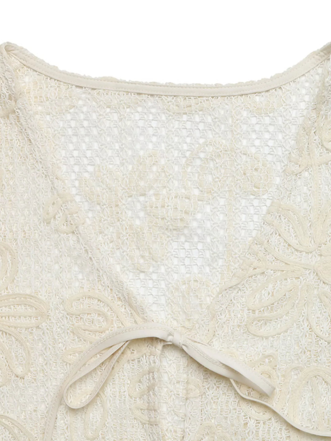 Floral lace tie-front crop top with plunge V-neck
