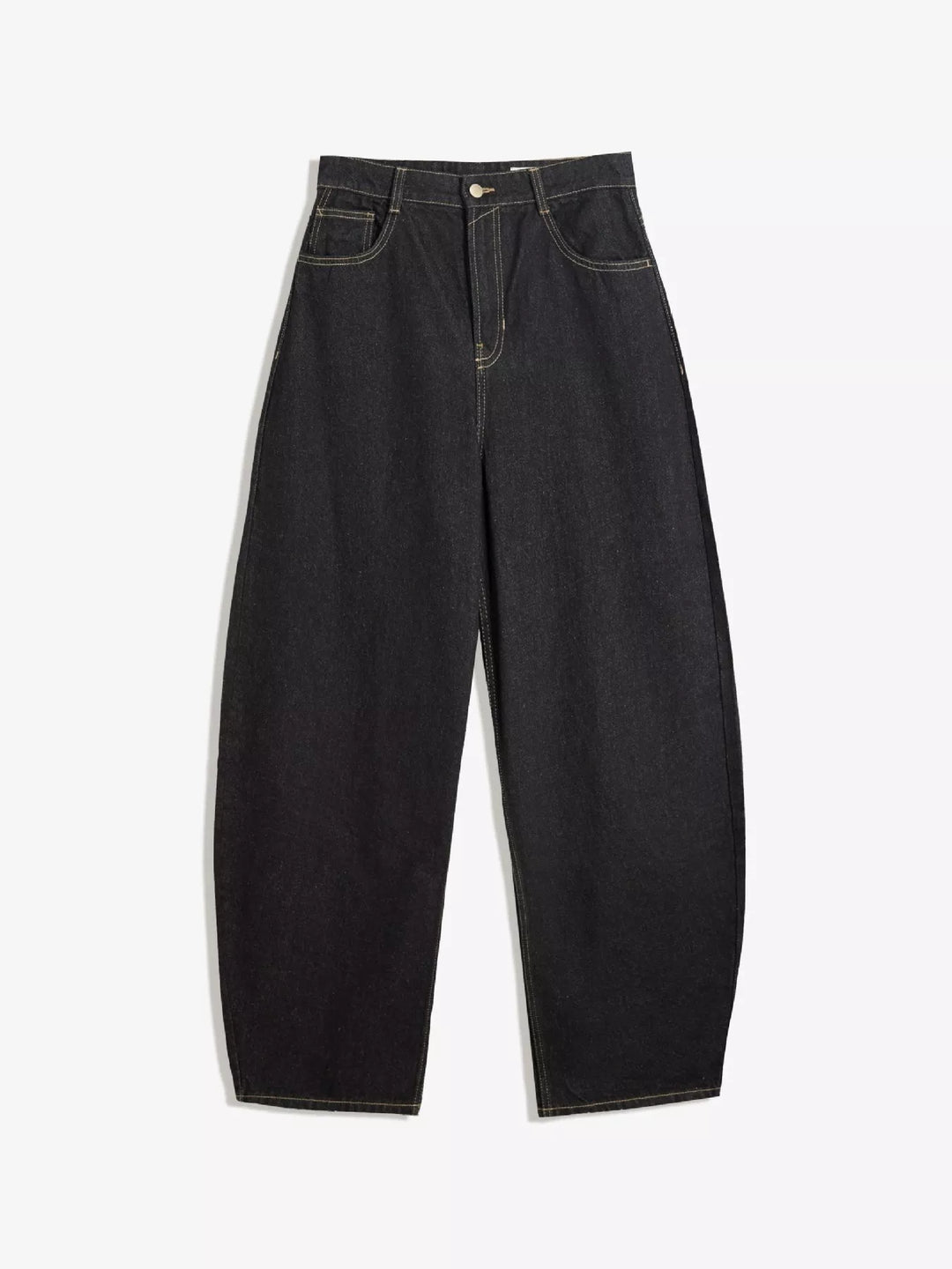 Mid-rise wide-leg washed denim jeans with five-pocket styling