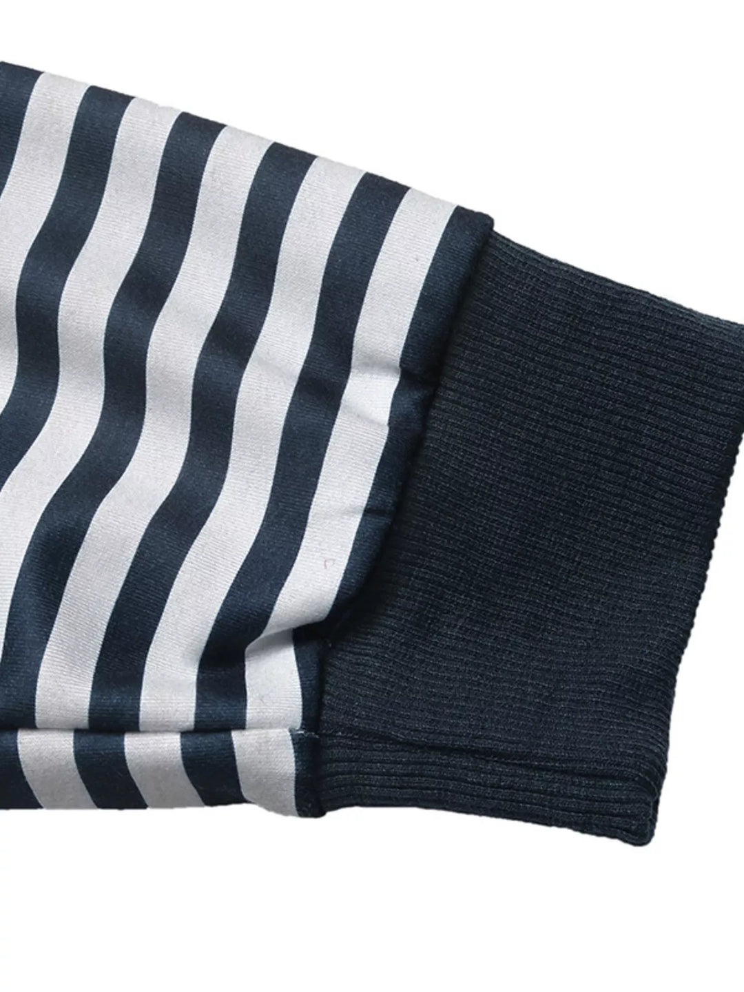 Striped off-shoulder sweatshirt with ribbon tie