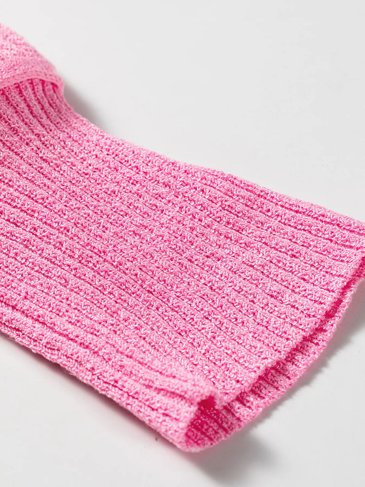 Open-back twist drop shoulder knit sweater