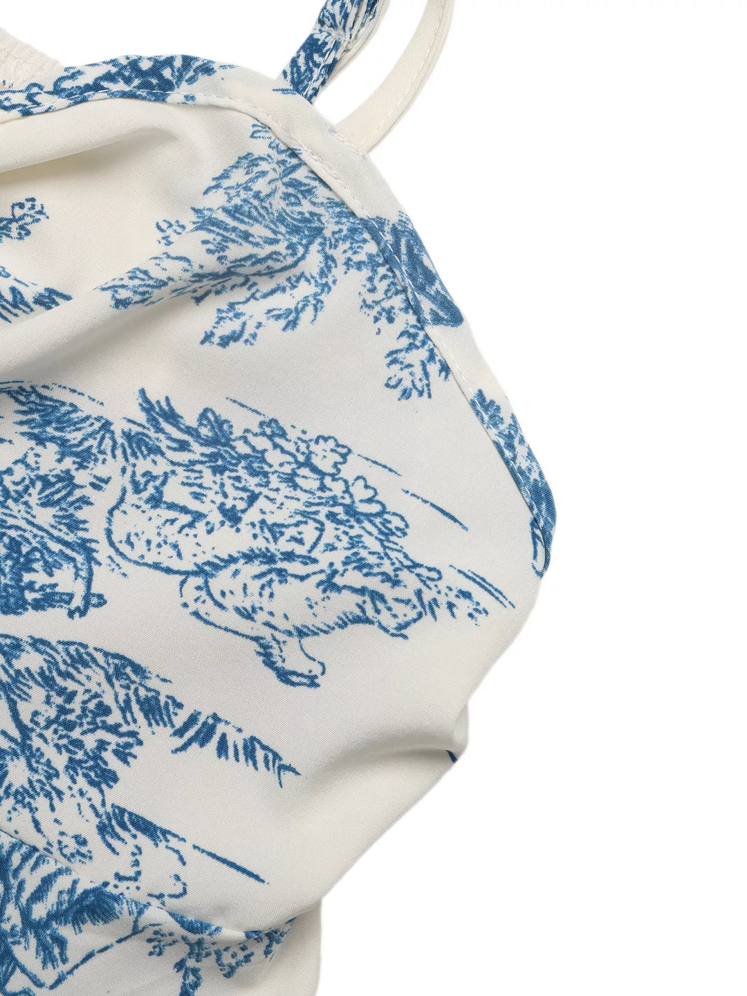 Floral print tie-front cami with ruffle hem