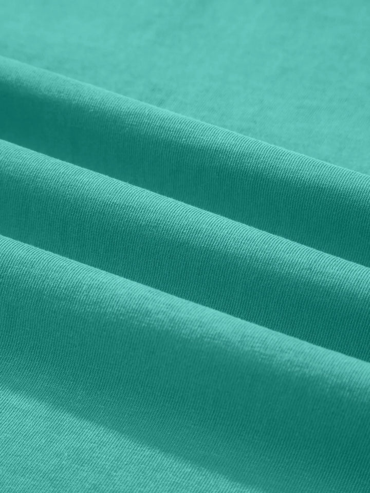 Mineral wash V-neck cotton tee with chest pocket