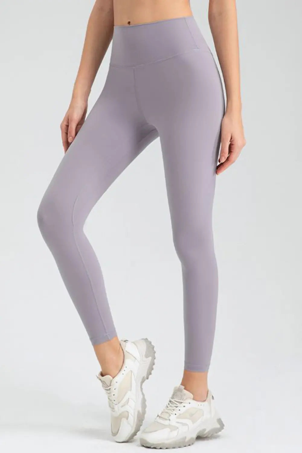 Lavender Wide waistband high-rise workout leggings