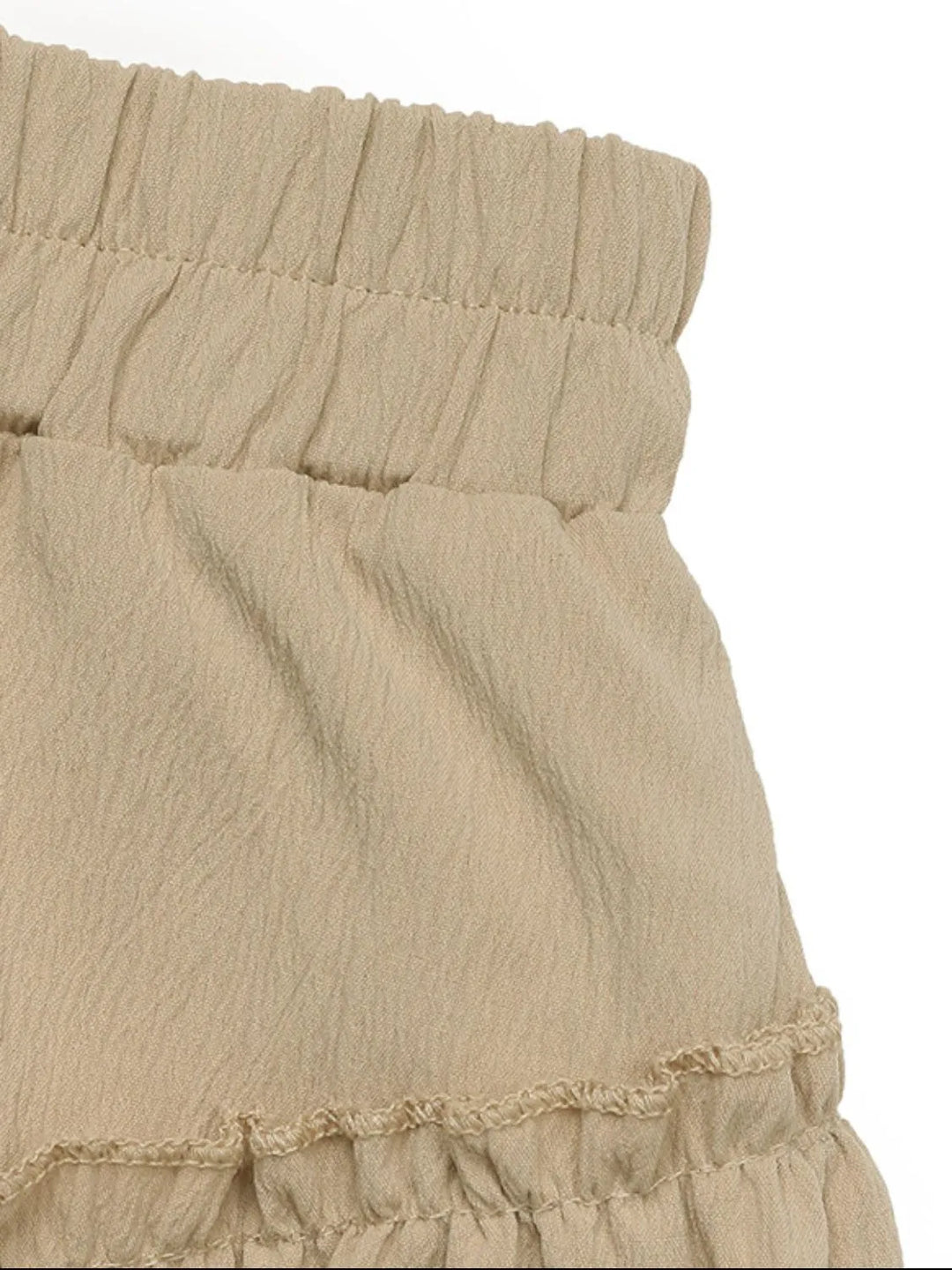 Layered ruffle mini skirt with elastic waist