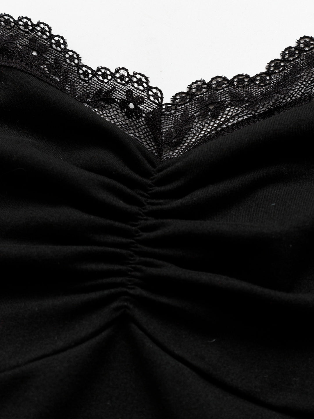 Lace-trim halter cami with sheer side panels