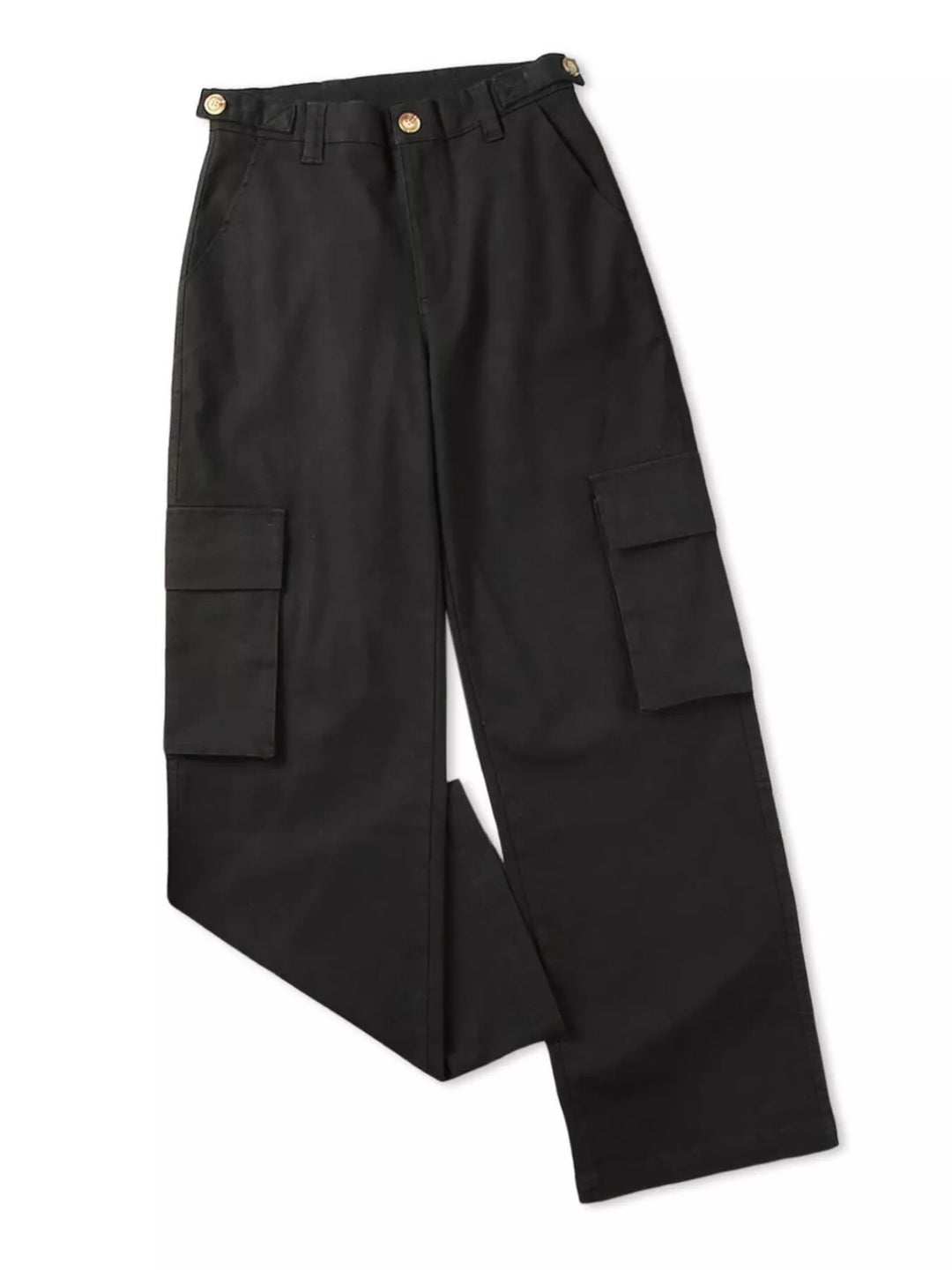 High-rise wide-leg cargo jeans with flap pockets