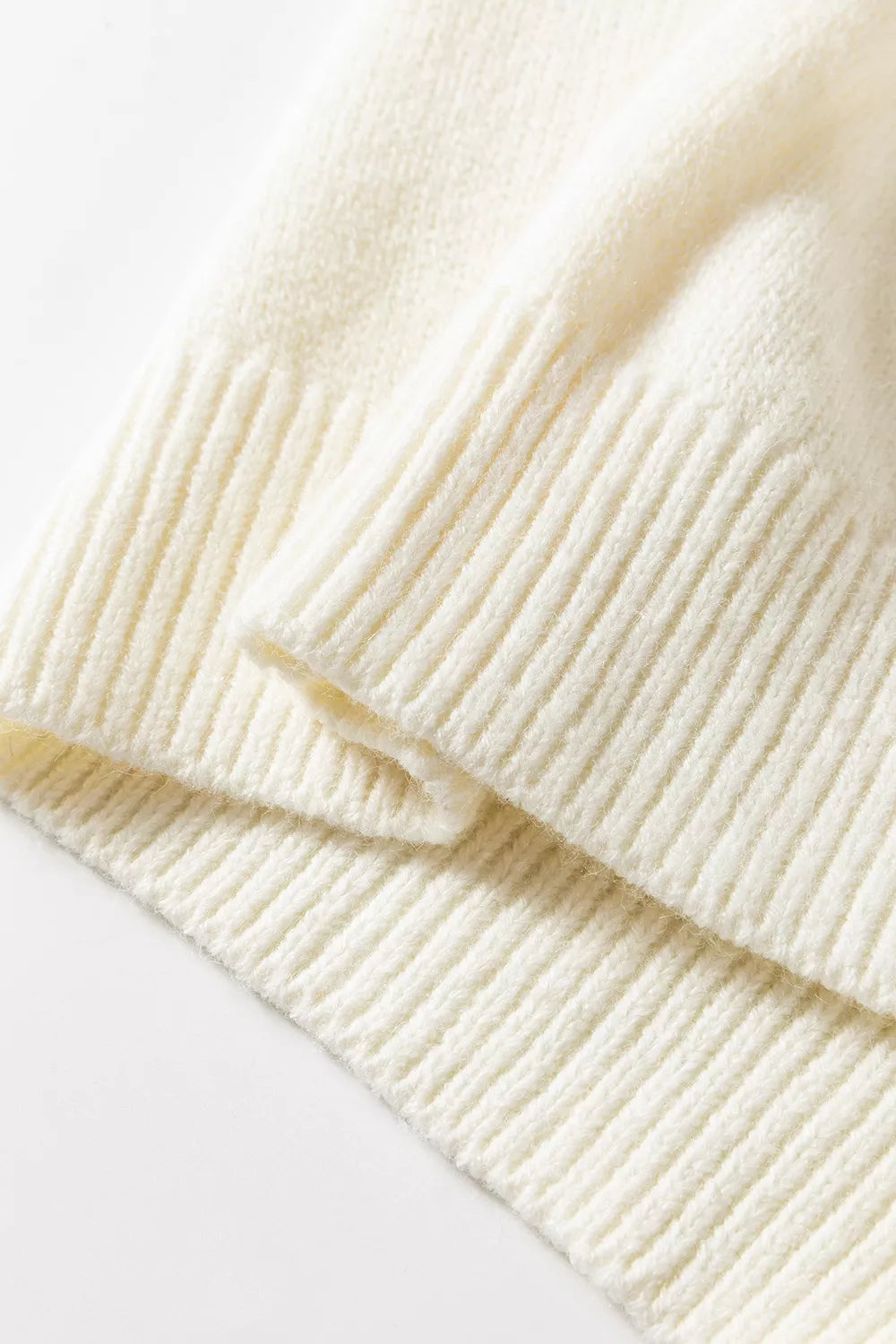 Ho Ho Ho chenille letter button-up knit cardigan