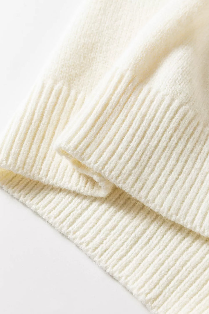 Ho Ho Ho chenille letter button-up knit cardigan