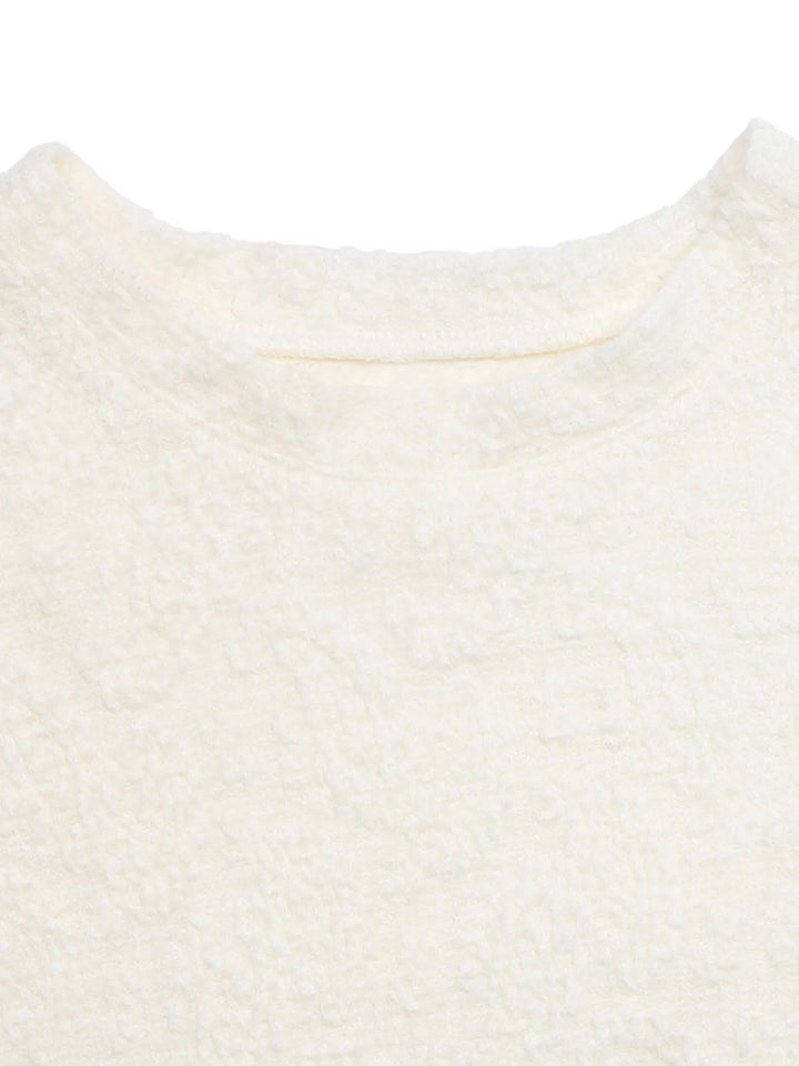 Textured paisley jacquard crew neck tee