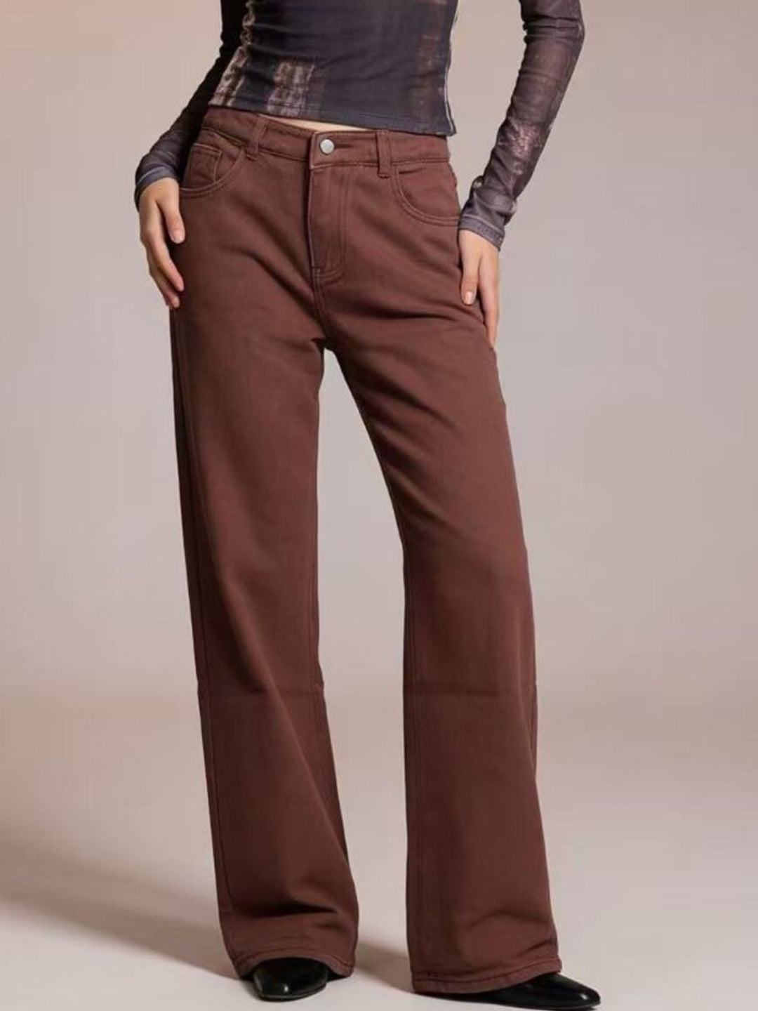 High-rise wide-leg jeans with butterfly back detail