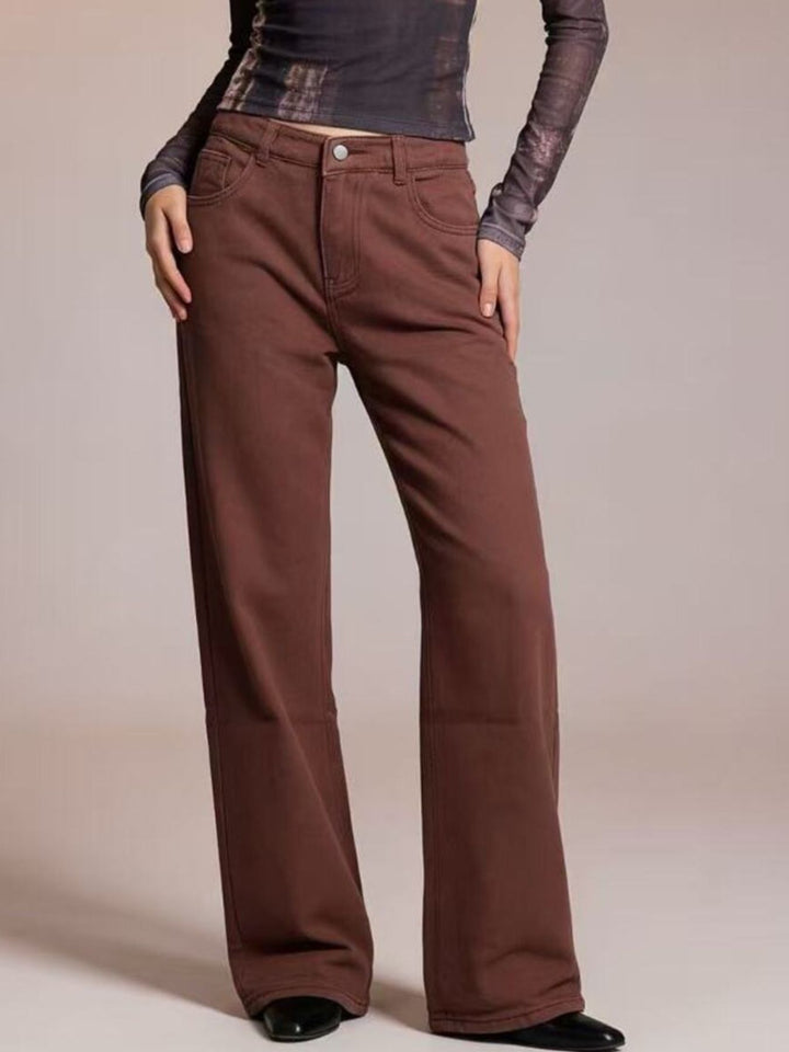 High-rise wide-leg jeans with butterfly back detail