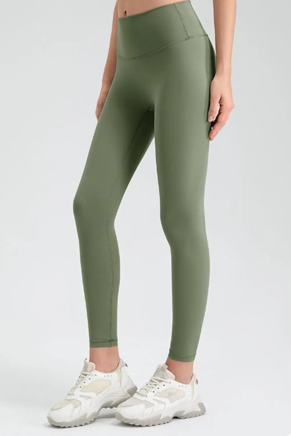 Wide waistband high-rise stretch sport leggings