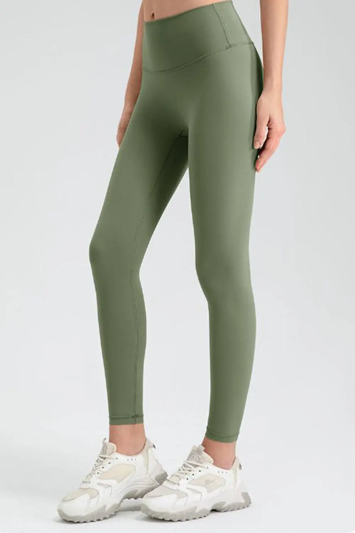 Wide waistband high-rise stretch sport leggings