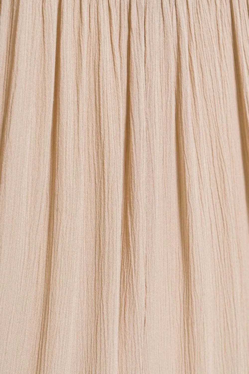 Crinkle smocked-waist high-low maxi skirt with pockets