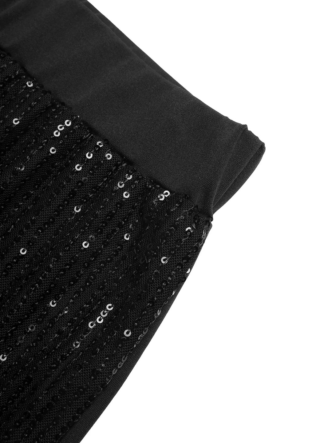 Full-length sequin wide-leg pants with stretch waistband