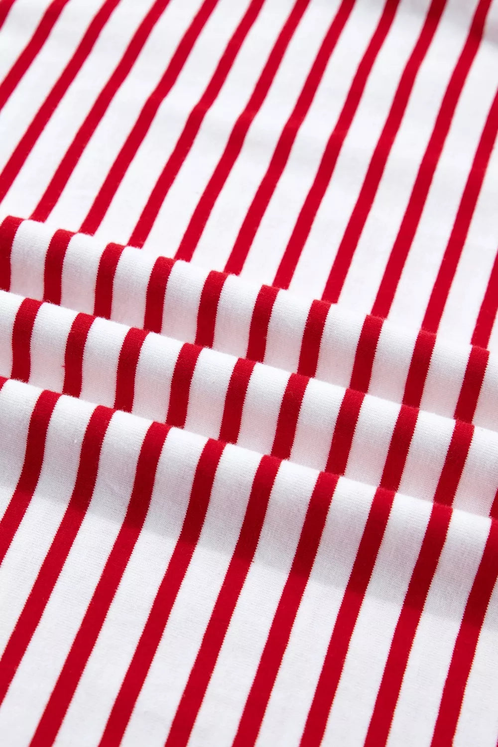 Striped contrast-trim crew neck puff sleeve tee