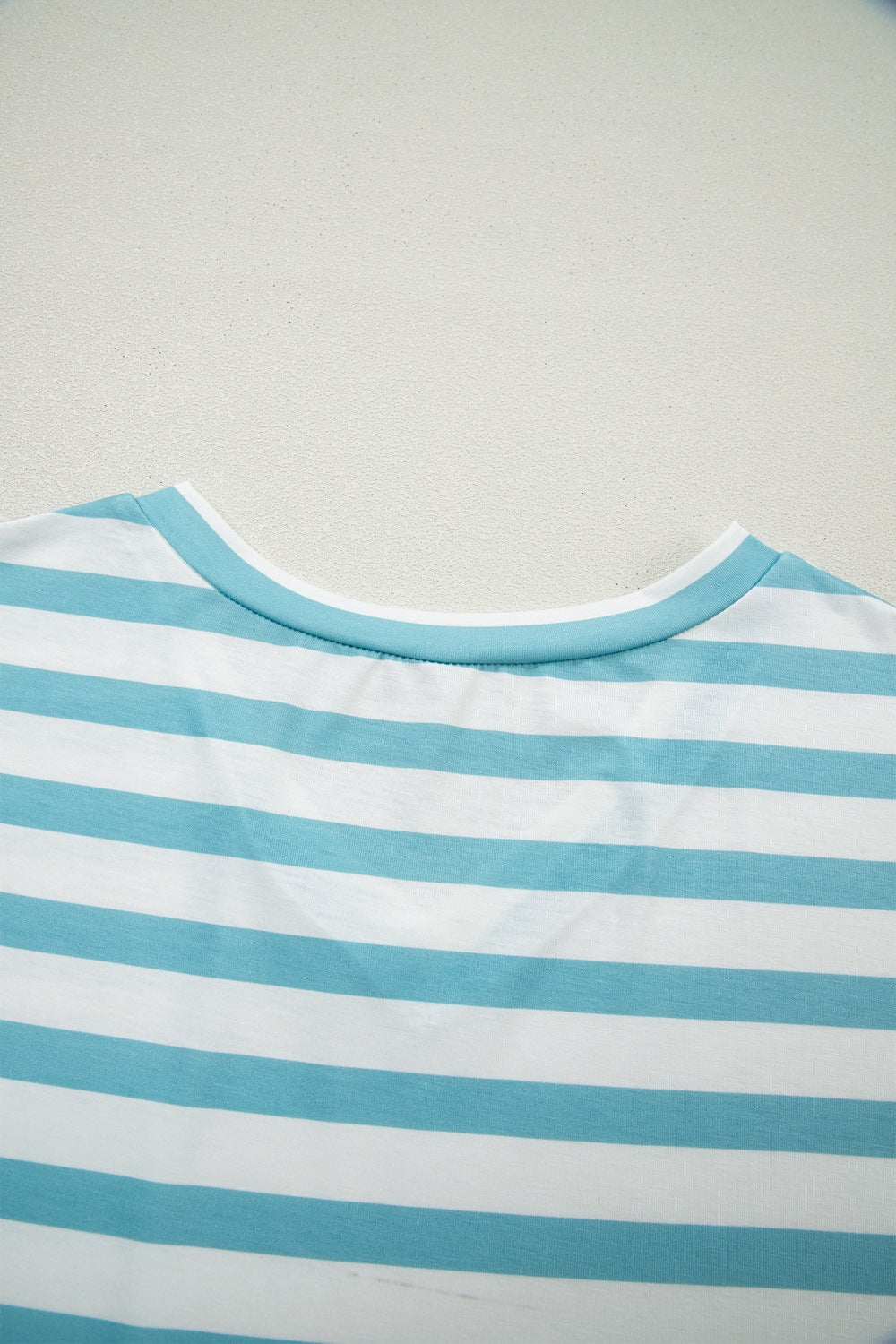 Striped V-neck tee with chest patch pocket