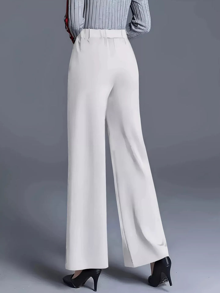 Wide leg high-rise trousers with front seam detail