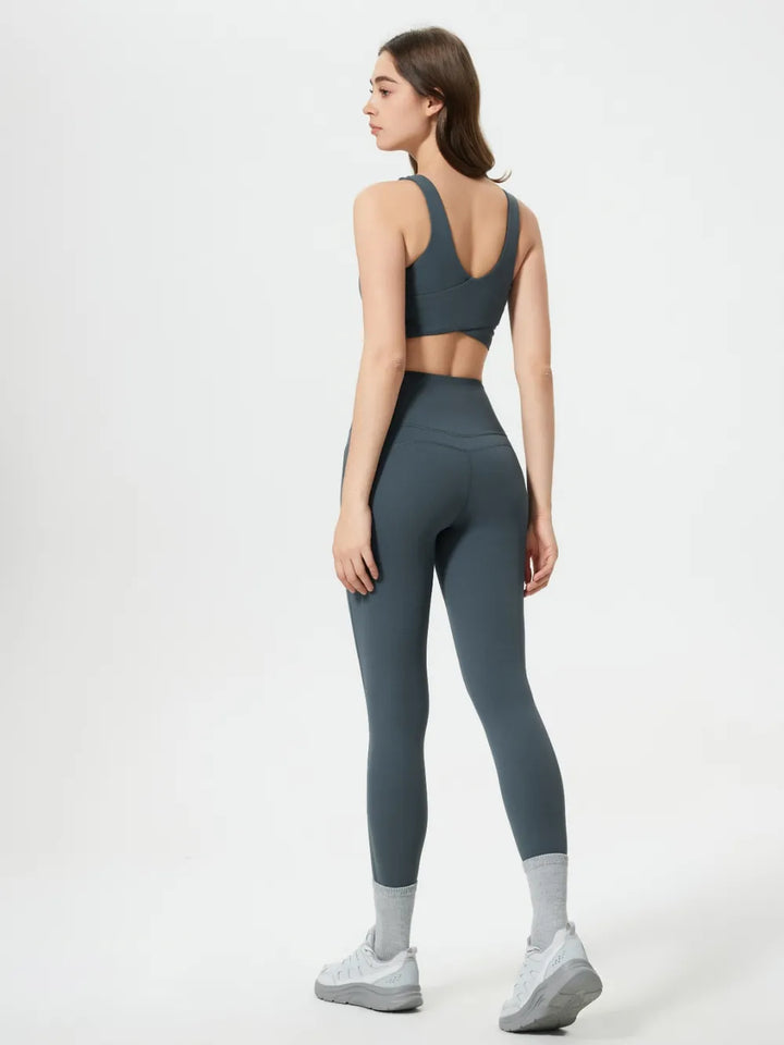 Wide waistband high-rise active leggings