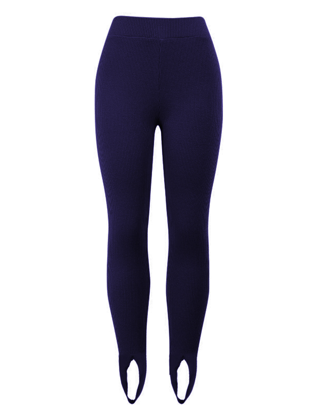 Ribbed knit mid-rise leggings with split hem