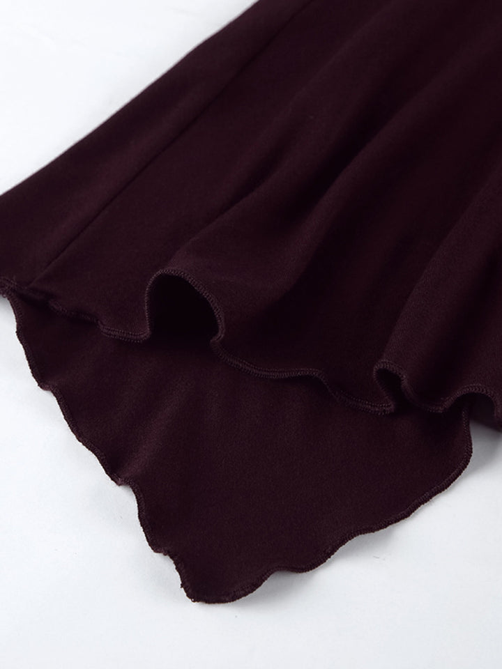 Halter neck cami with asymmetrical split hem