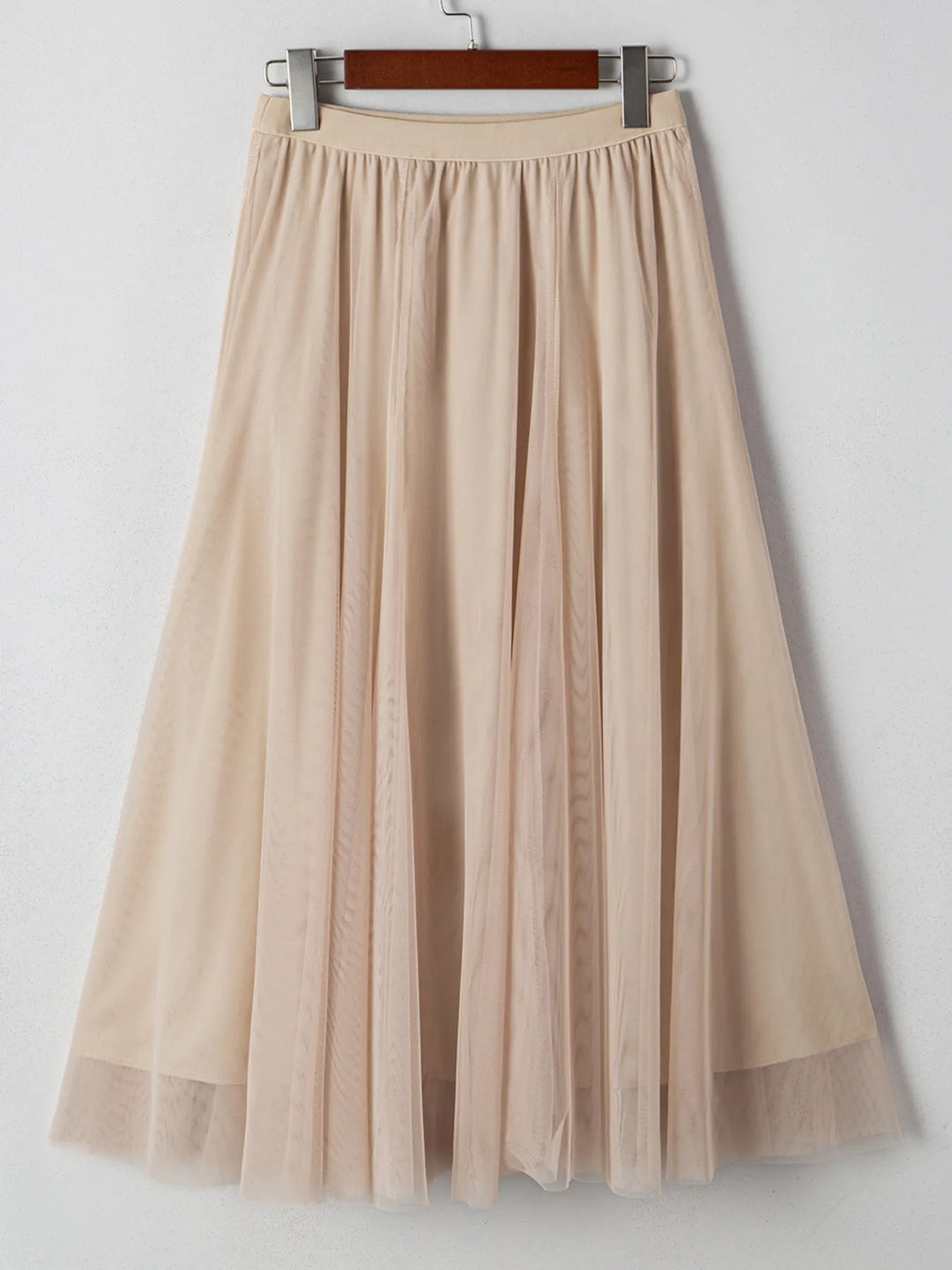 High-waist pleated flowy midi skirt