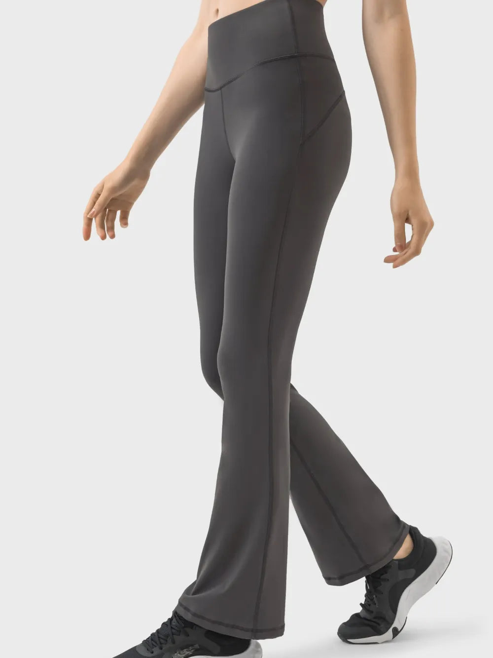 High-waist flare yoga leggings with wide waistband