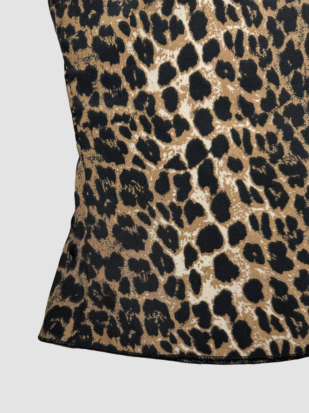 Leopard print crop cami with backless tie detail