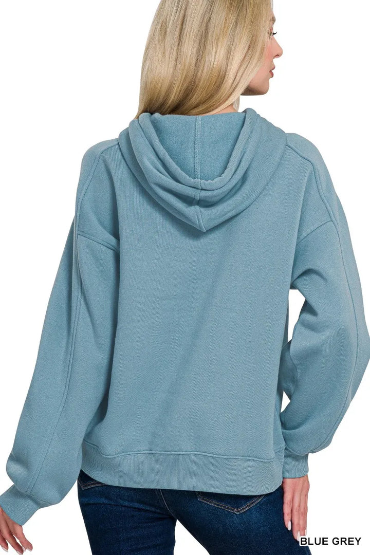 Relaxed-fit fleece pullover hoodie with drawstring hood