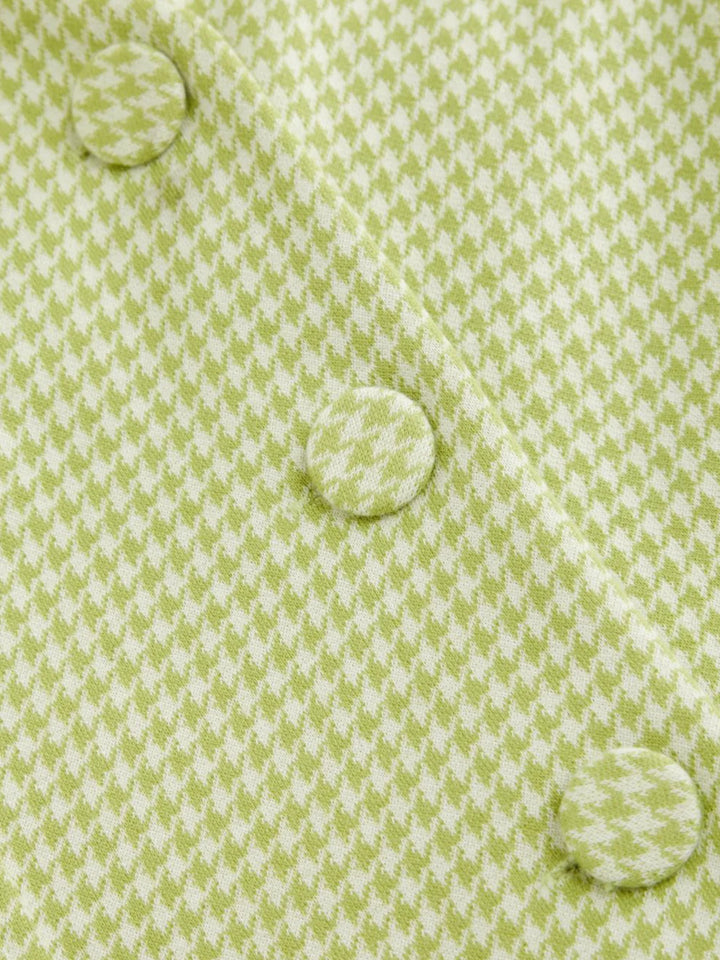 Sleeveless gingham button-front A-line mini dress