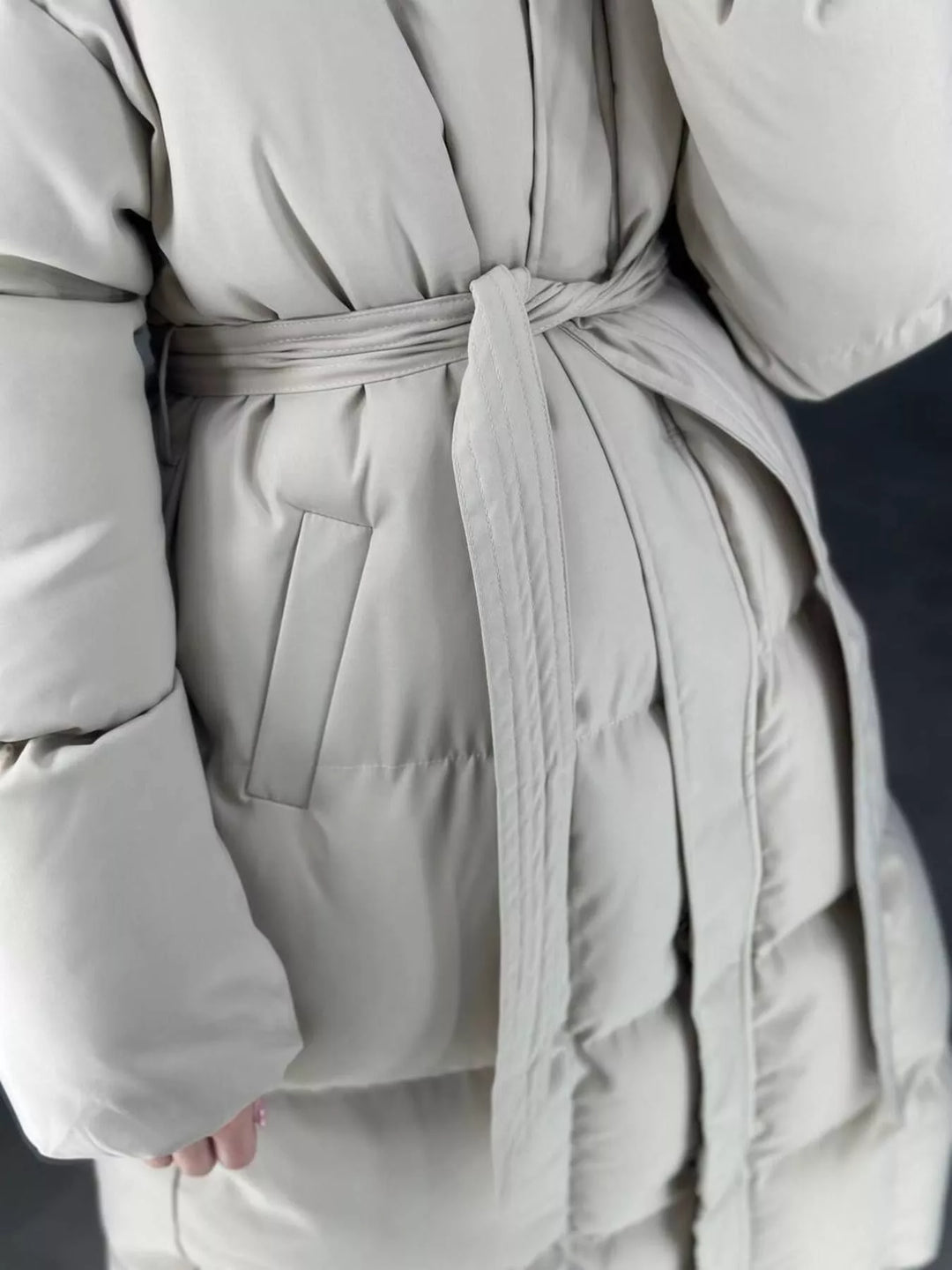 Longline padded puffer coat with stand collar