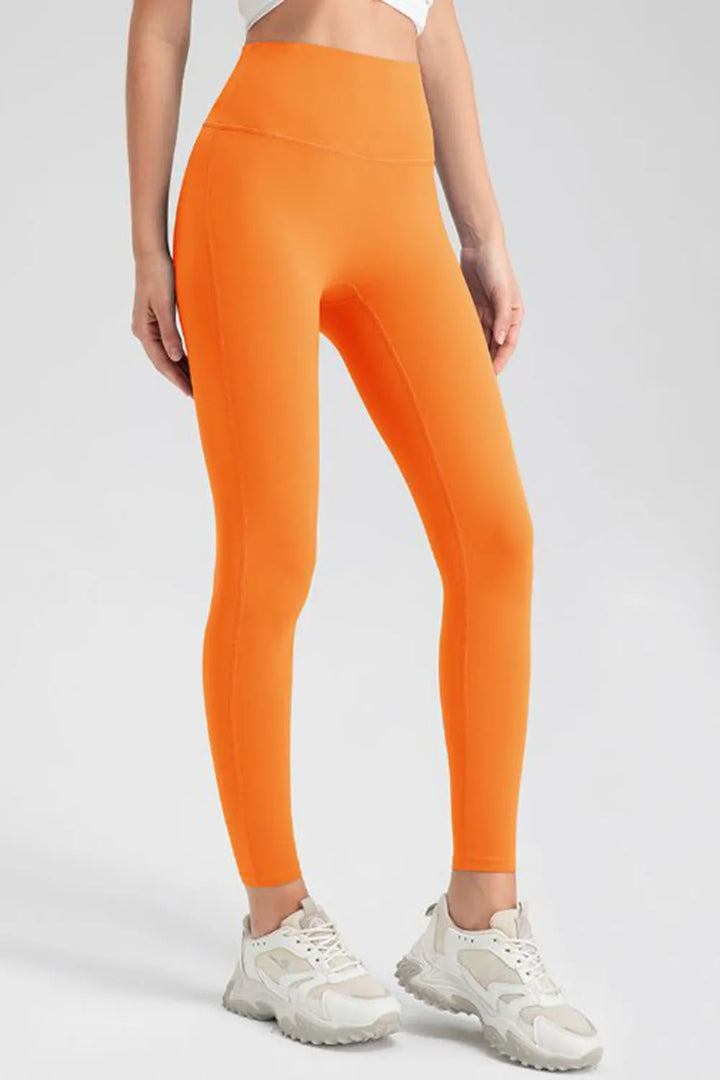 High-waisted skinny active leggings with wide waistband