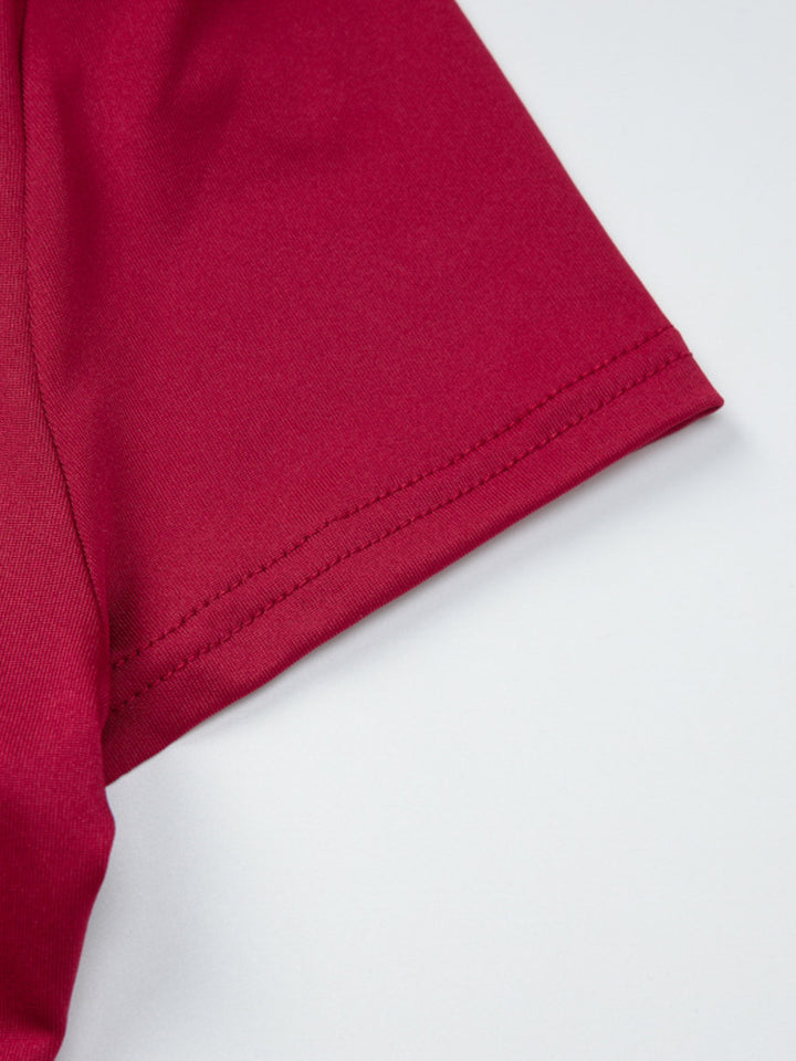One-shoulder button-trim fitted crop top