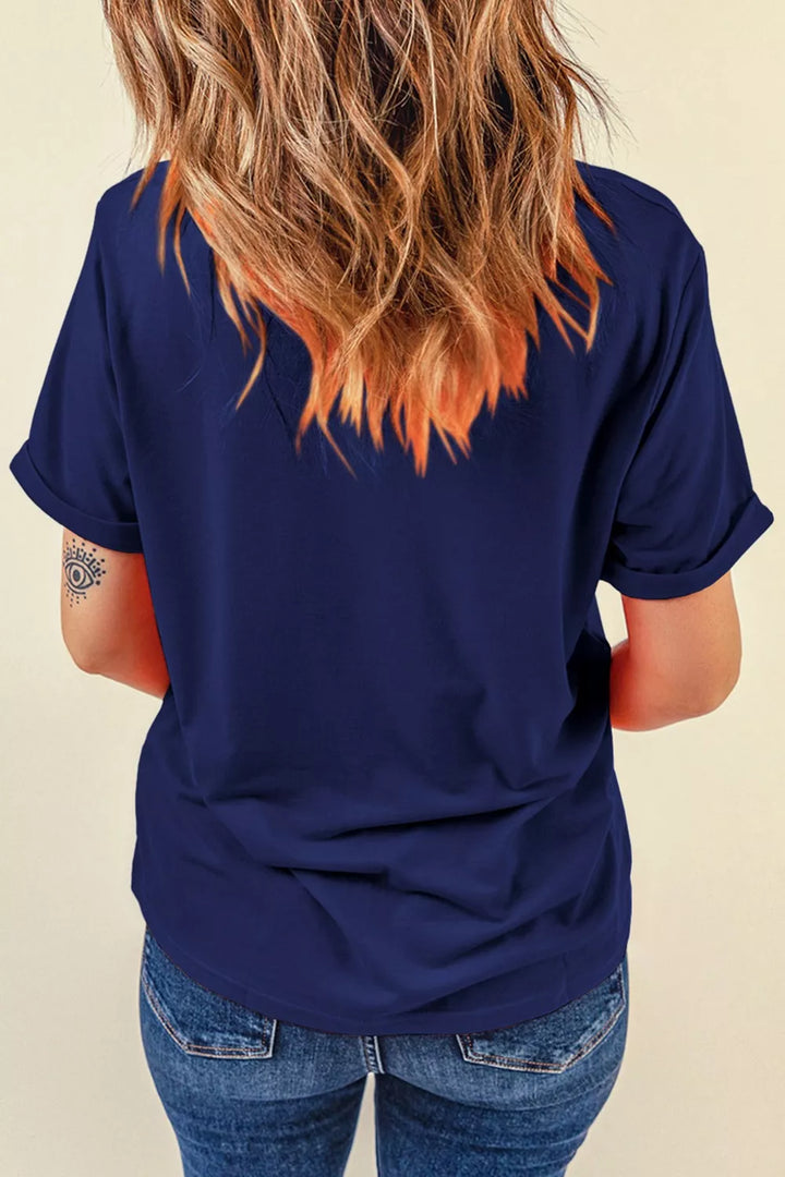 Distressed patchwork flag heart graphic tee