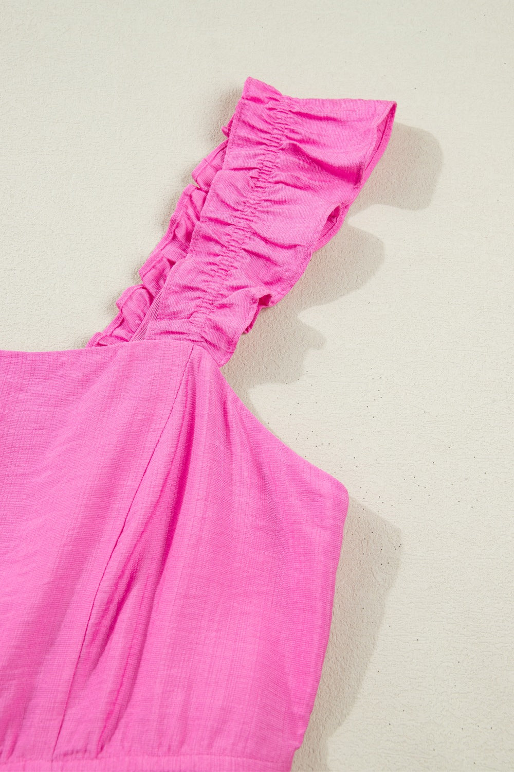 Ruffle strap tiered maxi dress with square neckline