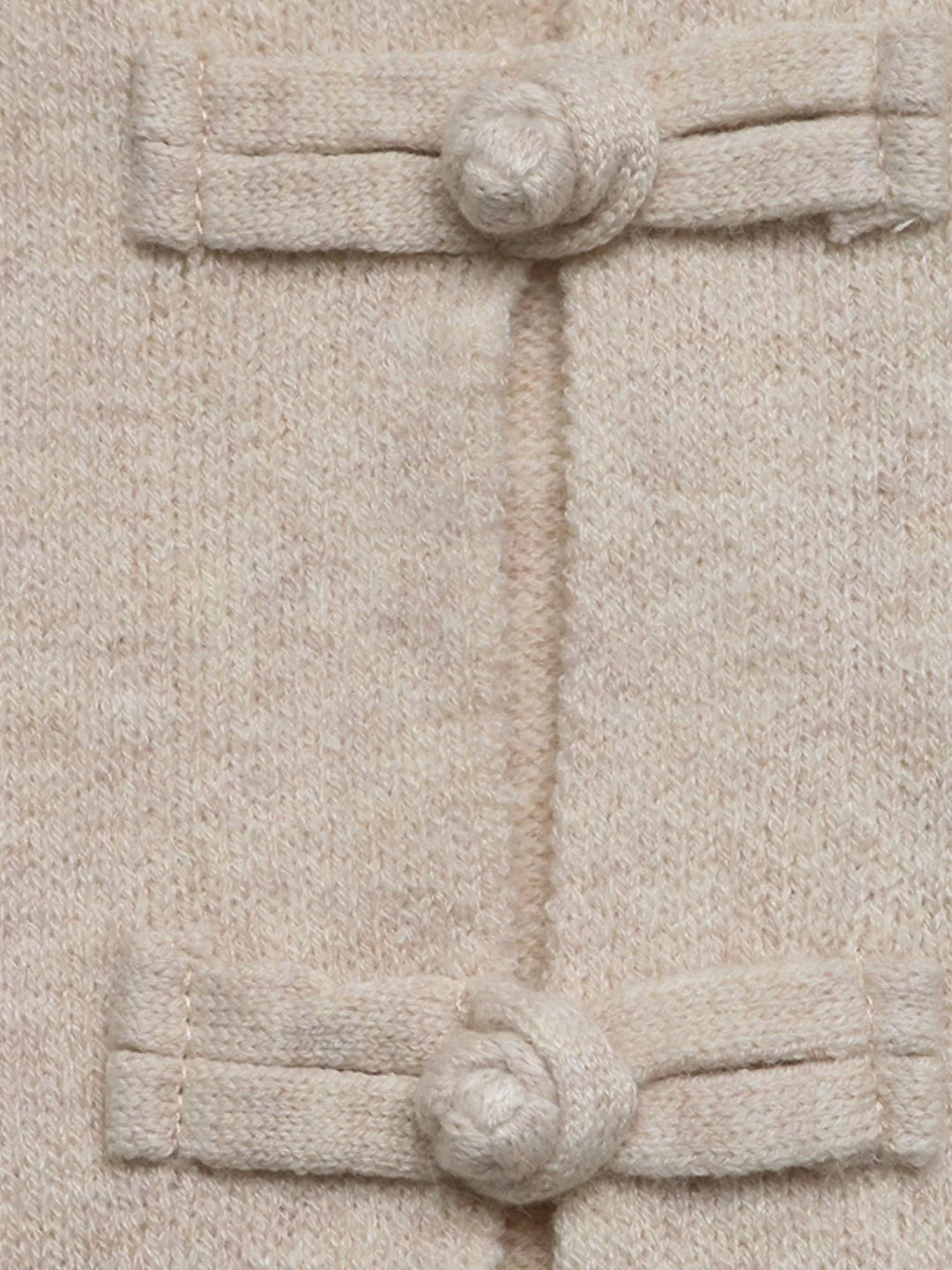 Knot button dropped shoulder knit cardigan