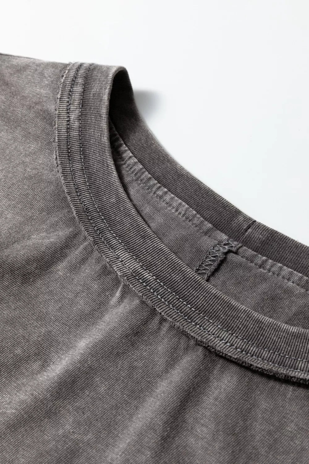 Mineral wash boxy cap sleeve cotton top