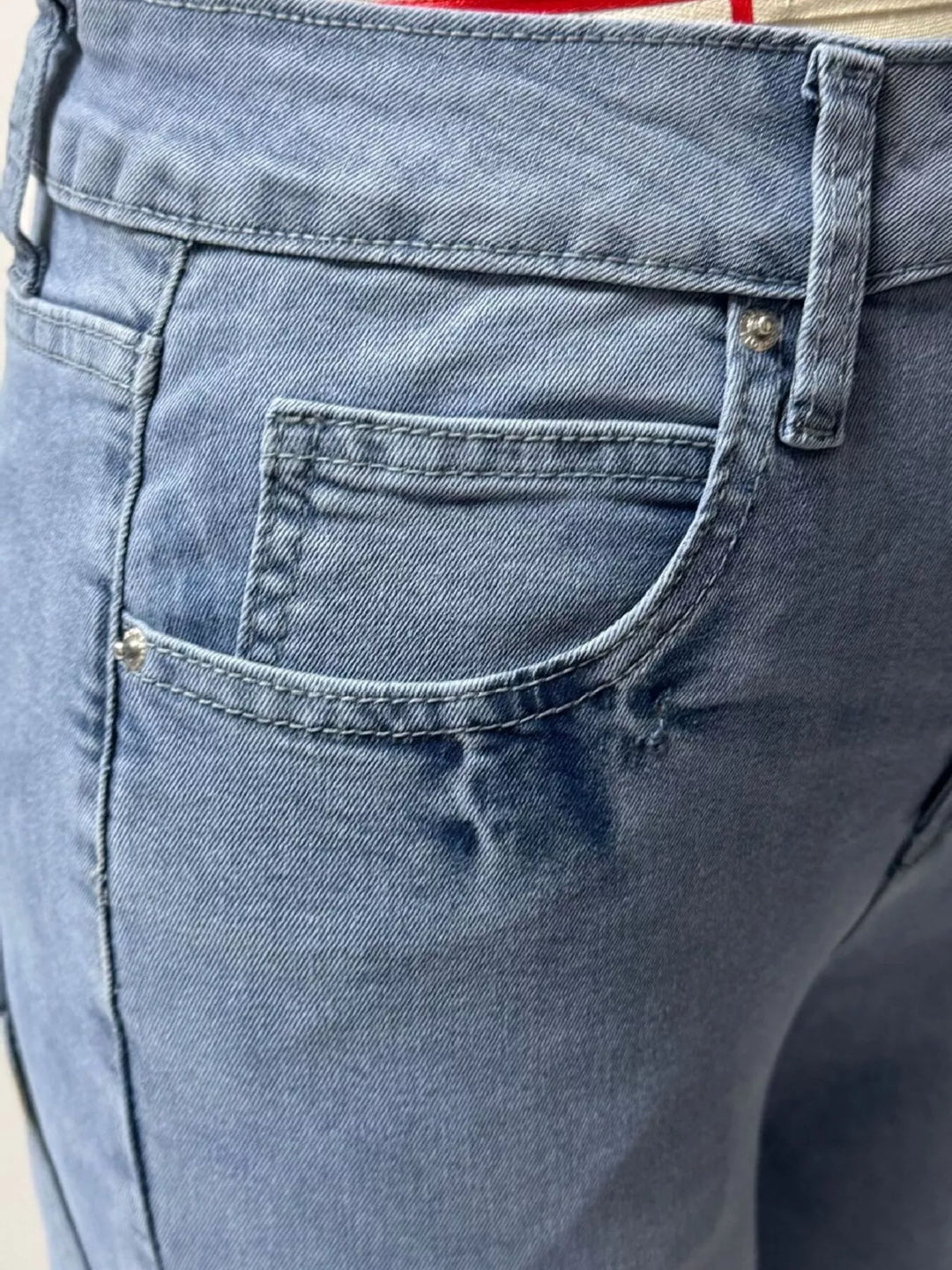 Washed wide leg carpenter jeans with seamed knees