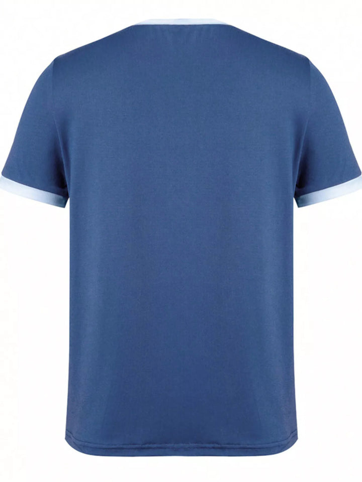 Contrast trim crew neck ringer tee