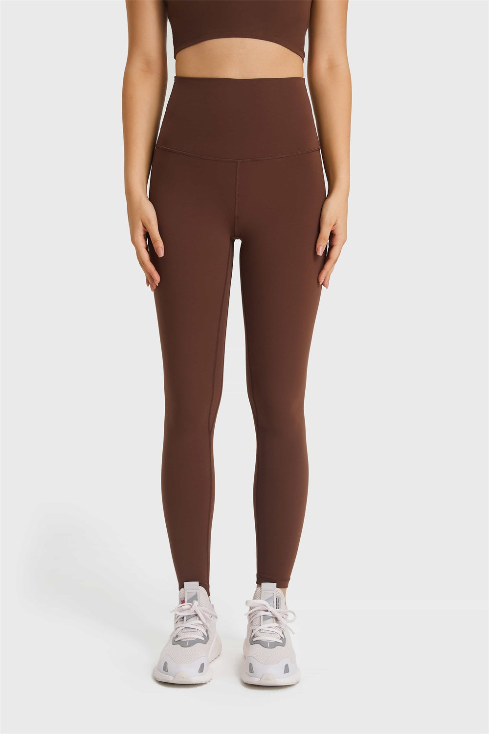 Coffee Buttery-soft high-waist full-length yoga leggings