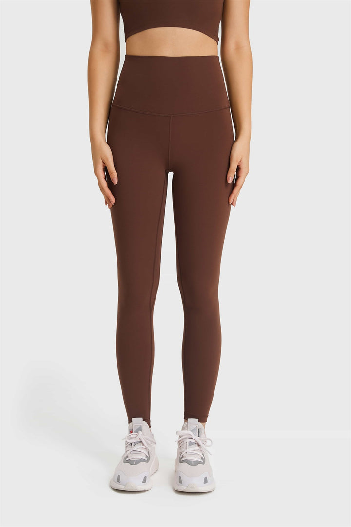 Coffee Buttery-soft high-waist full-length yoga leggings