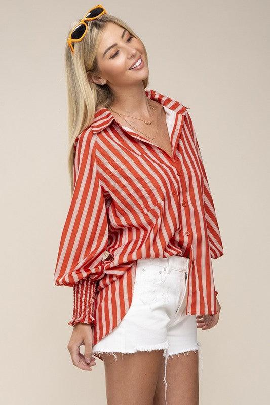 Pleated button down shirt - Azoroh