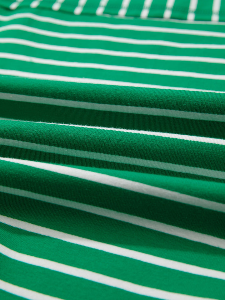 Striped crew neck t-shirt with cuffed short sleeves