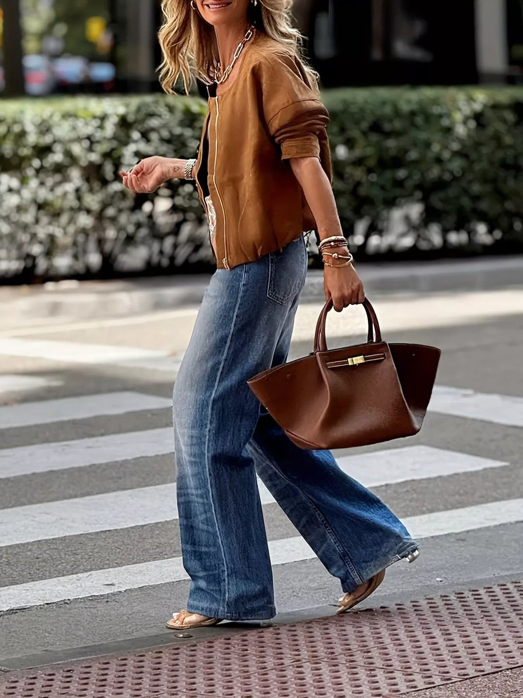 Faux suede zip-up dropped shoulder jacket