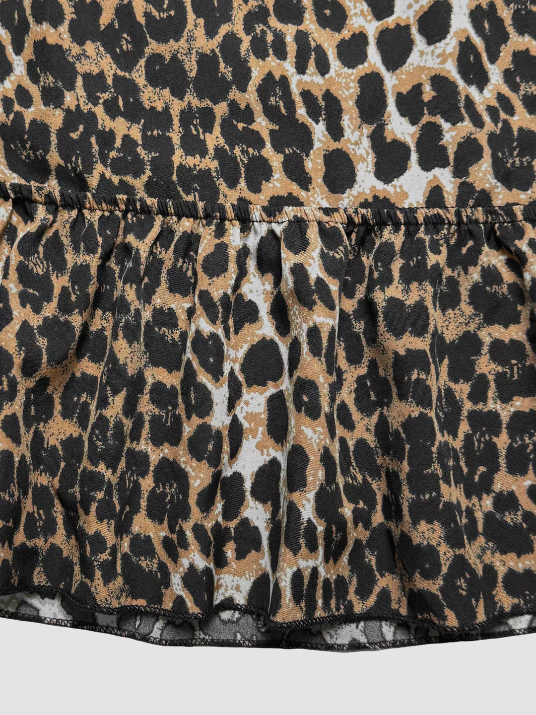Leopard print crop cami with backless tie detail