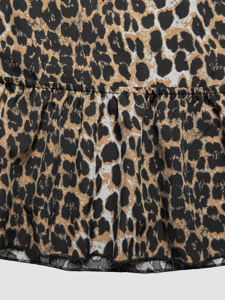 Leopard print crop cami with backless tie detail